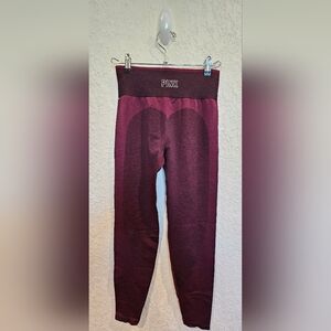 Victoria's Secret Pink Seamless Cropped Legging Maroon size MEDIUM NWOT